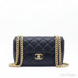 CHANEL Matelassé Chain Shoulder Bag AS5863 Black/Gold Lambskin - Pre-owned
