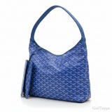 Goyard Boheme Hobo Bag PM Tote Bag Herringbone Logo Pouch Blue A Rank go13282gh - Vintage
