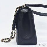 CHANEL Top Handle Matelasse AS595907 Black Calfskin Women's Handbag - Pre-owned