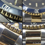 Vintage Rolex Submariner 16613 Black Dial Gold Steel Men’s Dive Watch