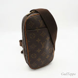 LOUIS VUITTON Monogram Pochette Gange M51870 Shoulder Bag Brown Coated Canvas Leather Men's -  Pre-Owned