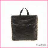 Vintage LOEWE Handbag Leopard Beige x Brown x Black Women's