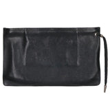 Chrome Hearts, Black/Silver, FLAT MED PLAIN Leather Clutch Bag, Leather, Black/Silver