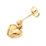 Chrome Hearts, Gold, 16mm, Chrome Hearts Jewelry Drop Heart Earring, 22K Gold / 14K Gold Post, 8mm x 9mm x 5mm, Gold