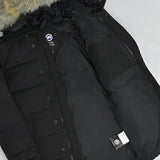 Canada Goose Carson Parka Fusion Fit 3805MA, Black, Men's Down Jacket, Coyote Fur, Black