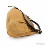 Vintage Miu Miu Handbag Logo Beige Brown Gold Women's