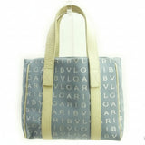 Vintage BVLGARI Logomania Handbag, Blue x Ivory, Women's
