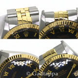 Vintage Rolex Datejust 16013 Pyramid Roman Steel & Gold Men’s Watch