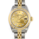 Rolex Datejust 79173G 2002 Automatikauer mat champagnerfaarwegem Diamanten-Zifferblat aus 18K Gold a Stol