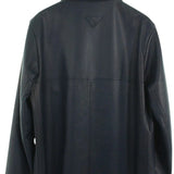 Prada, Navy, Size 48, Men's Gabardine Nappa Leather Jacket, Sheepskin Leather, 48, Navy
