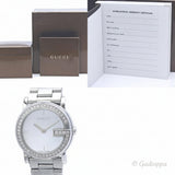 GUCCI G-Round Bezel Diamond YA101510 101L Women's Watch Stainless Steel