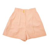 Chanel, Pink Beige, Size 36, Women's Boutique Coco Mark 4-Pocket Jacket and Shorts Set, Silk/Linen, 36, Pink Beige