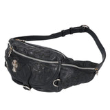 Chrome Hearts, Black/Silver, Small, #1 SNAT PACK CROSS PATCH Leather Waist Bag, Leather, Small, Black/Silver