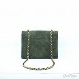 CHANEL Matelassé Coco Mark Suede Leather Chain Mini Shoulder Bag - Pre-owned