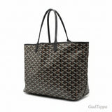 Goyard Saint Louis PM Tote Bag Black Brown PVC Leather Women's - Pre-owned