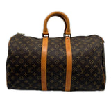 LOUIS VUITTON Monogram Keepall 45 M41428 Boston Bag Brown Coated Canvas Leather Women's - Pre-Owned