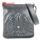 Chrome Hearts, Black, BS Fleur Mail Bag Shoulder Bag, Leather, Black
