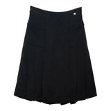 Chanel, Black, Size 38/42, Women's Coco Button Jacket and Skirt Suit Set, Silk, 38/42, Black
