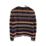 Chanel, Multicolor, Size 36, Women's Collection Line Sequin Collarless Cardigan Jacket, Cotton, 36, Multicolor