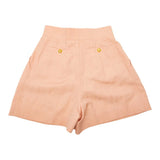 Chanel, Pink Beige, Size 36, Women's Boutique Coco Mark 4-Pocket Jacket and Shorts Set, Silk/Linen, 36, Pink Beige
