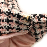 Chanel, Black/Pink, Size 36, 02P Houndstooth Tweed Jacket, Cotton, 36, Black/Pink