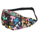 Chrome Hearts, Black/Silver/Multi, #1 SNAT PACK MULTI Cross Patch Leather Waist Bag, Leather, Black/Silver/Multi