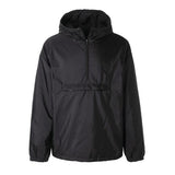 Prada, Black, Men's Re-Nylon Half-Zip Pullover Jacket, Recycled Polyamide, Black