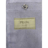 Prada, Navy, Size L, Cotton Twill Harrington Jacket, Cotton, L, Navy