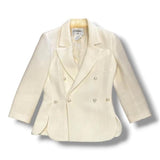 Chanel, Ivory, Size 38, Pearl Button Double-Breasted Jacket, Cotton/Nylon, 38, Ivory