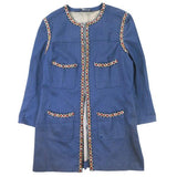 Chanel, Indigo Blue, Women's Long Denim Coat, Denim, Indigo Blue