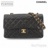 Chanel Matelassé 25 chain shoulder bag, lambskin, black, A01112, gold hardware, Coco Mark, 90332300 - Pre-owned