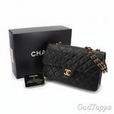 Chanel Matelassé 25 chain shoulder bag, lambskin, black, A01112, gold hardware, Coco Mark, 90332300 - Pre-owned