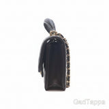 CHANEL AP3226 Black Lambskin Gold Hardware Top Handle Chain Clutch Shoulder Bag for Women - Pre-owned