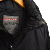 Prada Sport, Black, Size 44, Stand Collar Nylon Padded Jacket, Nylon/Polyester, 44, Black