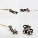 Chrome Hearts, Silver, 1.0cm x 0.7cm, Chrome Hearts Jewelry Tiny E CH Plus Diamond Cross Single Earring, SV925 Sterling Silver / 14K Gold / Diamond, 1.0cm x 0.7cm, Silver