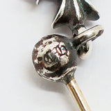 Chrome Hearts, Silver, 1.0cm x 0.7cm, Chrome Hearts Jewelry Tiny E CH Plus Diamond Cross Single Earring, SV925 Sterling Silver / 14K Gold / Diamond, 1.0cm x 0.7cm, Silver