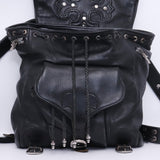 Chrome Hearts, Black, Size F, Old Large Filigree Cross Gunslinger Leather Backpack, Leather, F, Black