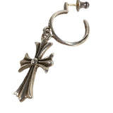 Chrome Hearts, Silver x Silver, 45mm, Chrome Hearts Jewelry Tiny CH Cross Hoop Single Earring, SV925 Sterling Silver, 45mm, Silver x Silver