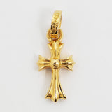 Chrome Hearts, 2.3cm x 9mm, Chrome Hearts Jewelry Baby Fat Cross Charm Pave Emerald CRS BBYFAT PAVE EM Pendant Top, 22K Gold / Emerald, 2.3cm x 9mm
