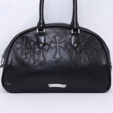 Chrome Hearts, Black, Size Small, Gym Bag #3 Cemetery Cross Patch Mini Boston Bag, Leather, Small, Black