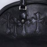 Chrome Hearts, Black, Size Small, Gym Bag #3 Cemetery Cross Patch Mini Boston Bag, Leather, Small, Black