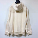 Prada, Beige, Size XS (Oversized Fit L–XL), Men's Triangle Logo Plate Pullover Hoodie, Cotton, XS, Beige