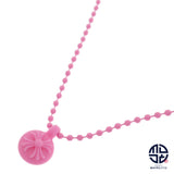 Chrome Hearts, Pink, 76.5cm, Chrome Hearts Jewelry Rubber CH Crossball Necklace, 11.90mm x 16.85mm, Pink