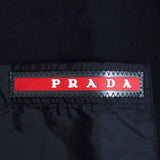Prada, Black, Size L, Men's V-Neck Logo T-Shirt, Cotton/Nylon, L, Black