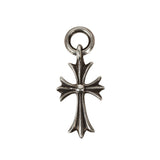 Chrome Hearts, Silver, FREE, Chrome Hearts Jewelry Tiny CH Cross Charm Pendant Top, Sterling Silver 925, 3.7cm x 1.6cm, Silver