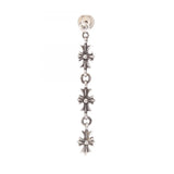 Chrome Hearts, Silver, 0.6cm x 4.5cm, Chrome Hearts Jewelry Tiny E CH Plus 3 Drop Earrings, Sterling Silver 925 / 14K Gold, 45mm x 6mm, Silver