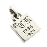 Chrome Hearts Jewelry, Silver, 1.2cm x 2.4cm, Chrome Hearts Jewelry FRAMED FLRL Pendant Top, 925 Sterling Silver, 12mm x 24mm, Silver