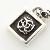 Chrome Hearts Jewelry, Silver, 1.2cm x 2.4cm, Chrome Hearts Jewelry FRAMED FLRL Pendant Top, 925 Sterling Silver, 12mm x 24mm, Silver