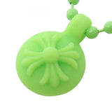 Chrome Hearts, Green, 75cm, Chrome Hearts Jewelry Rubber CH Crossball Necklace, Metal / Silicone Rubber, 75cm, Green