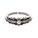 Chrome Hearts, Silver, Size 9, Chrome Hearts Jewelry BABY CLSC FLORAL CRS Ring, 925 Sterling Silver, 2mm, Silver